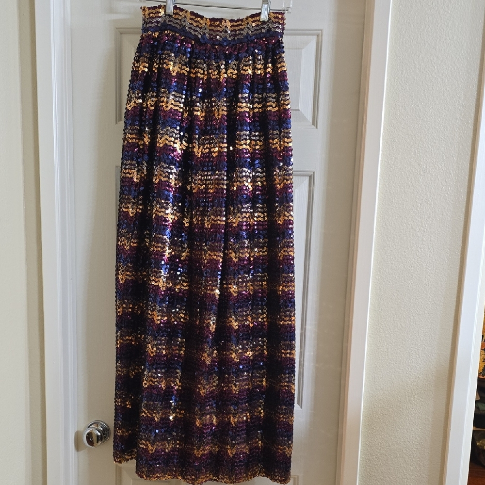 Multicolor Sequin Maxi Skirt